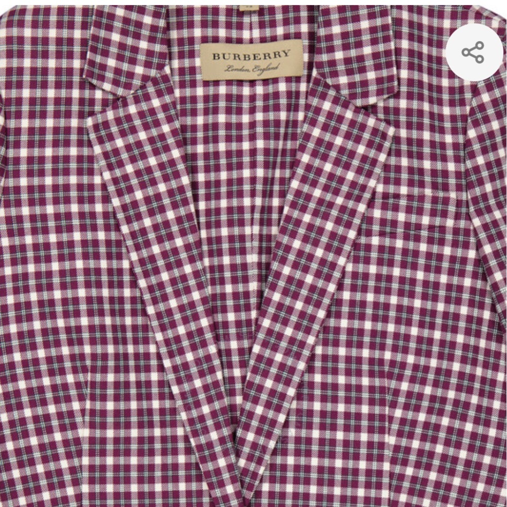 NWT Burberry Burgundy Blazer size 4 US - Picture 8 of 12